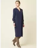 Piero Moretti all wool blue pull-on polo dress for ladies