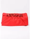 Anna Cecere blue satin clutch evening bag with jewel acx416