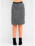 Aldo Colombo light blue and grey all wool midi plissè skirt