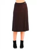 Shop online Zanetti 1965 brown and lurex midi plissè skirt plus size