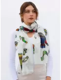 Nicki Colombo | Made in Italy | White Christmas printed wool scarf