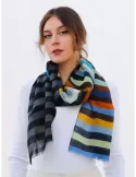 Nicki Colombo | Made in Italy | Unisex grey printed wool scarf