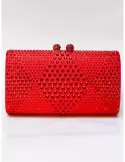 Anna Cecere Bags | Shiny red rhinestones jewel evening hand purse bag