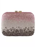 Buy online Anna Cecere pink and black rhinestones jewel clutch bag