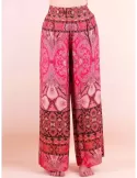 Paz Torras online fuchsia Indian cashmere printed silk wide trousers