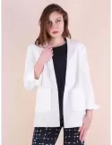 Giacca bianca blazer di cotone a un bottone Maesta Milano fino alla 54