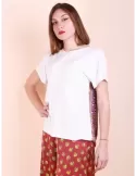 Frida Madè online | T-shirt bianca con dietro seta fantasia orientale