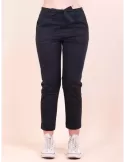 Volpato Italy | Blue cotton canvas long trousers | Plus size available