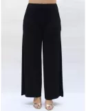 Francesca Mercuriali dark blue Italian jersey palazzo trousers