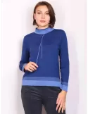 Aldo Colombo royal blue merino wool turtleneck sweater