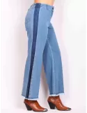 Volpato Italy | Push-up wide cropped palazzo blue jeans trousers