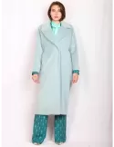 Maesta Milano Italy | Light water green long hair duster coat