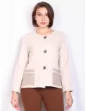 Rubamori Milano | Beige A-shape jersey jacket knitted pockets