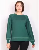 Francesca Mercuriali taglie più | Maglia verde pura lana con fili lurex