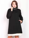 Aldo Colombo black knitted wool classic coat long jacket