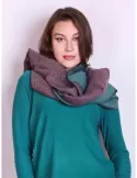 Complit Italy unisex green and violet jacquard cotton scarf