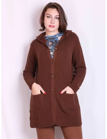 Ladies jacket merino fleece, Brown red