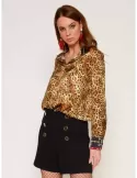 Francesca Mercuriali online | Animal printed silk satin shirt plus size