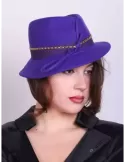 Cappelli Complit | Panama viola fedora borsalino asimmetrico in feltro