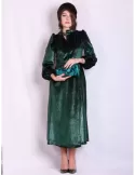 Maesta Milano Italy | Dark green lurex velvet midi formal dress