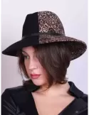 Complit Italian fashion winter hats | Black animal spotted panama hat
