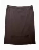 Aldo Colombo Italy | Brown merino wool pencil skirt with splits