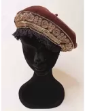 Cappelli Complit | Basco marrone con frangia e passamaneria dorata