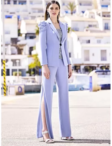 Sonia Pena 1230023  Light blue three pieces jacket and pants suit