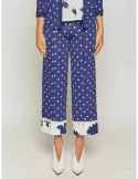 Francesca Mercuriali | Blue polka dots capri palazzo trousers plussize