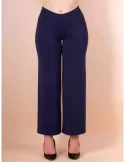 Francesca Mercuriali Pantaloni blu larghi palazzo jersey fino alla 60