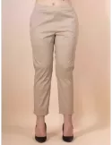 Volpato Italy | Beige sand light cotton canvas long trousers