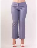 Maesta Milano Italy | Light blue denim cotton flared trousers