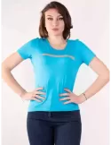 Francesca Mercuriali plus size turquoise t-shirt with gold studs