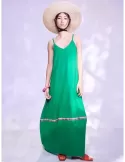 Zanetti Italy Maxi tank top emerald green balloon curvy summer dress