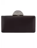 Anna Cecere black silk purse formal bag with jewel closure