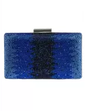 Anna Cecere royal blue silk purse jewel bag with rhinestones