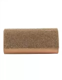 Anna Cecere bags | Borsa baguette raso bronzo con strass ac5093