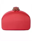 Anna Cecere aca632 coral red silk jewel clutch evening bag