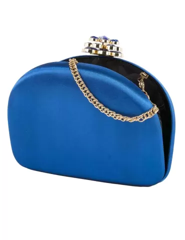 REDUCED Kardashian Kollection blue, black & gold clutch purse (s)