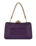 Anna Cecere purple purse jewel bag with shiny chain