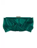 Anna Cecere green silk clutch purse formal bag with ribbon