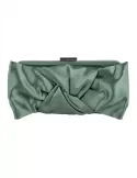 Anna Cecere green silk clutch purse formal bag with ribbon