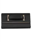 Anna Cecere black silk formal jewel handle bag aca634