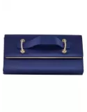 Anna Cecere dark blue silk formal jewel handle bag aca634