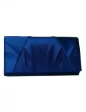 Blue silk satin baguette evening hand bag | Anna Cecere aca636