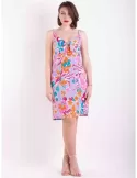 Rubamori Milano low neck fuchsia flowers pull on sundress