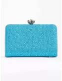 Anna Cecere Turquoise purse jewel bag with rhinestones