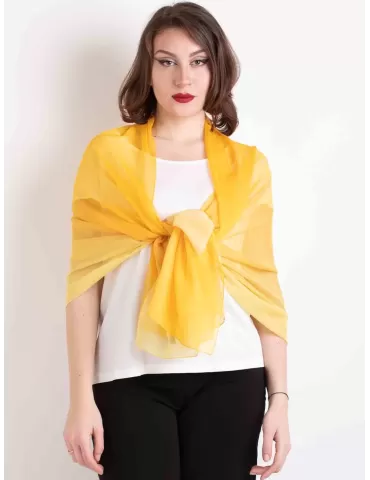 Yellow blended formal silk scarf shawl beach robe sarong