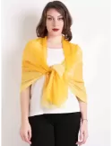 Sciarpa pareo chiffon stola bicolore sfumata sul giallo copricostume