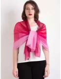 Sciarpa pareo chiffon stola bicolore sfumata rosa fucsia copricostume